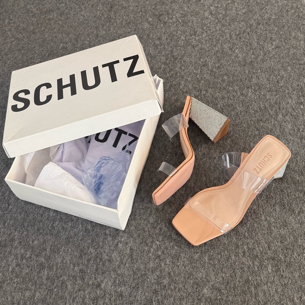 Schutz PVC Crystal Heel Slides
